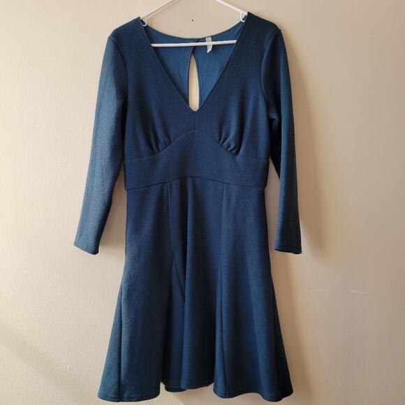 Free People Heartstopper Knit Dress in Teal sz Large - Picture 3 of 7
